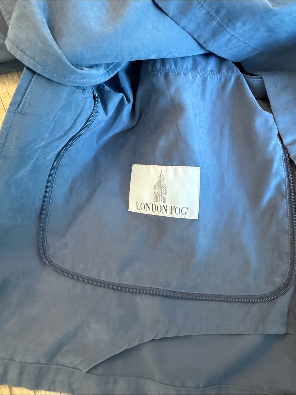 Women’s Vintage London Fog Trench in Denim Blue Color Size S - Picture 7 of 10